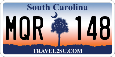 SC license plate MQR148
