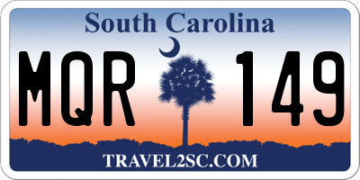 SC license plate MQR149