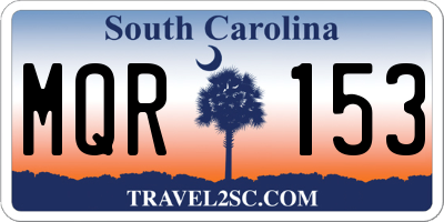 SC license plate MQR153
