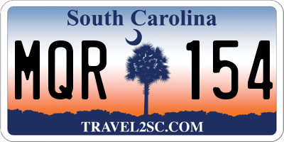 SC license plate MQR154
