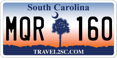SC license plate MQR160