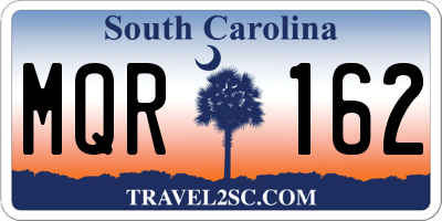 SC license plate MQR162