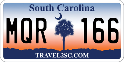 SC license plate MQR166