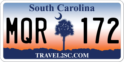 SC license plate MQR172