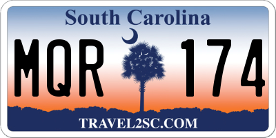 SC license plate MQR174