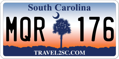 SC license plate MQR176