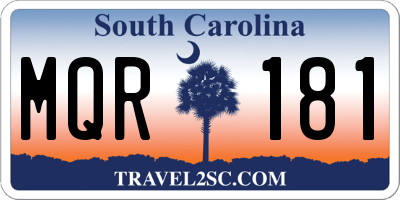 SC license plate MQR181