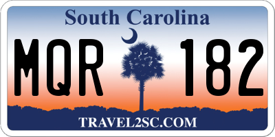 SC license plate MQR182