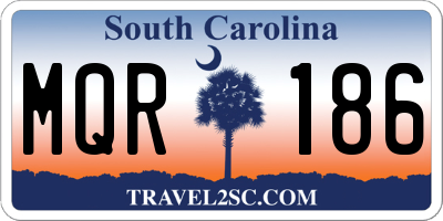 SC license plate MQR186