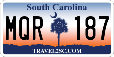 SC license plate MQR187