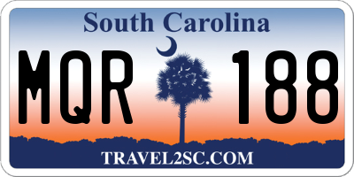 SC license plate MQR188