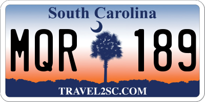 SC license plate MQR189