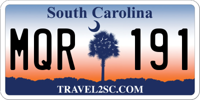 SC license plate MQR191