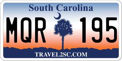 SC license plate MQR195