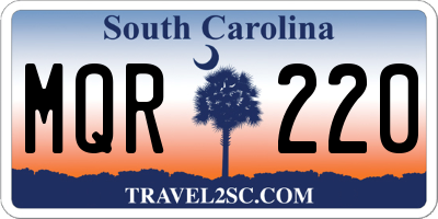 SC license plate MQR220