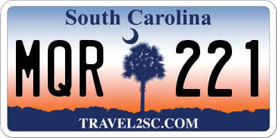 SC license plate MQR221