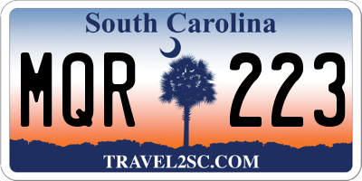 SC license plate MQR223