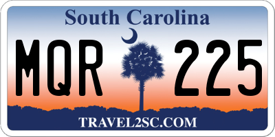 SC license plate MQR225