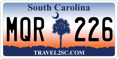 SC license plate MQR226
