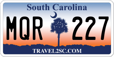 SC license plate MQR227
