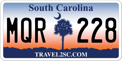 SC license plate MQR228