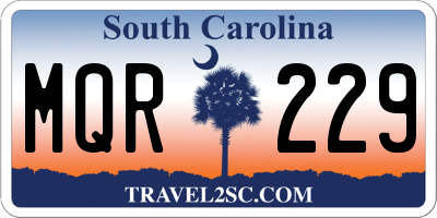 SC license plate MQR229