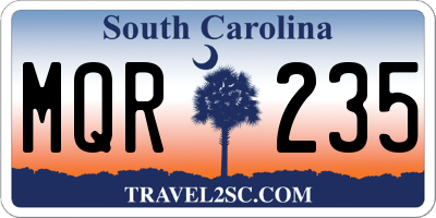 SC license plate MQR235