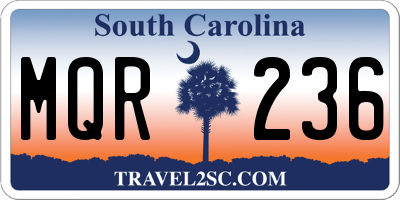 SC license plate MQR236
