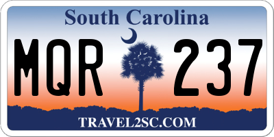 SC license plate MQR237