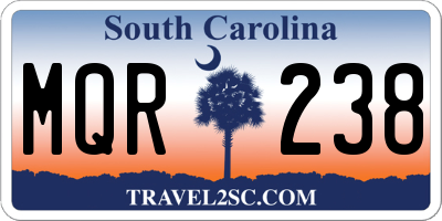 SC license plate MQR238