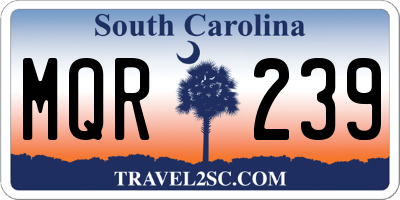 SC license plate MQR239