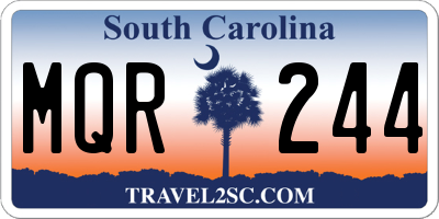 SC license plate MQR244