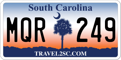 SC license plate MQR249