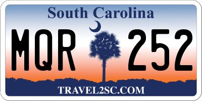 SC license plate MQR252