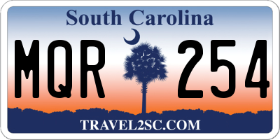 SC license plate MQR254