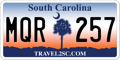 SC license plate MQR257