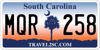 SC license plate MQR258