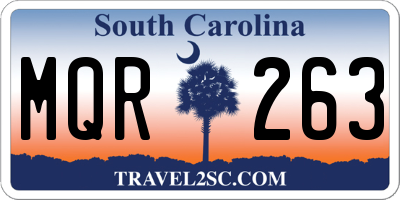 SC license plate MQR263