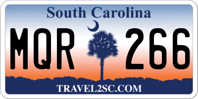 SC license plate MQR266