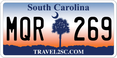 SC license plate MQR269