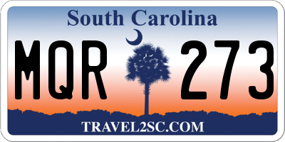 SC license plate MQR273