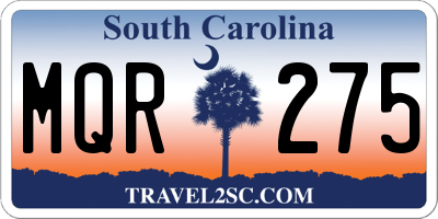 SC license plate MQR275