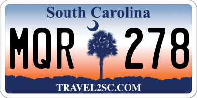 SC license plate MQR278