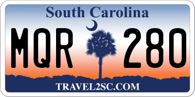 SC license plate MQR280