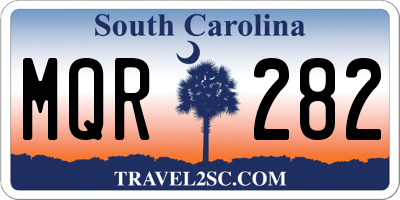 SC license plate MQR282