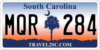 SC license plate MQR284