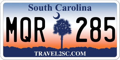 SC license plate MQR285