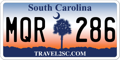 SC license plate MQR286