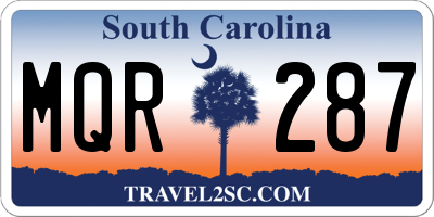 SC license plate MQR287