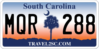 SC license plate MQR288